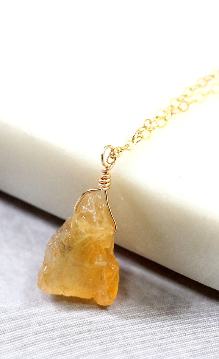 Raw Citrine Necklace, Citrine Crystal Necklace, November Birthstone Jewelry, Raw Citrine, Raw Crystal Necklace, Citrine Necklace, November Birthstone, Citrine Crystal, Raw Crystal