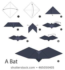 how to make an origami bat with paper step by step instructions for kids