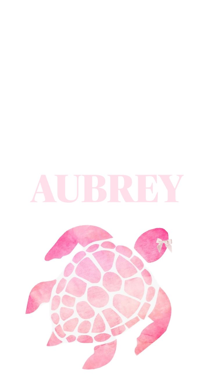 a watercolor painting of a sea turtle with the word aubrey on it