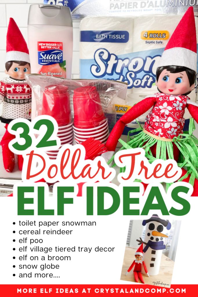 an advertisement for dollar tree elf ideas