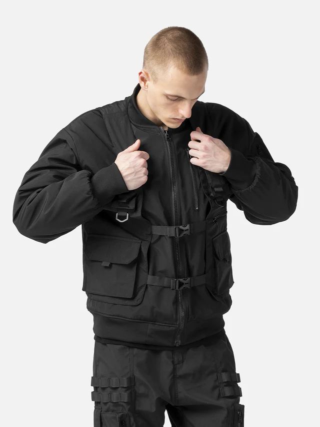 Tactical Vest - Black | Blacktailor – BLACKTAILOR Black Tactical Vest, Facebook Black, Tactical Vest, Ootd Inspo, Flap Pocket, Oversized Fits, Take That, Ootd, Black