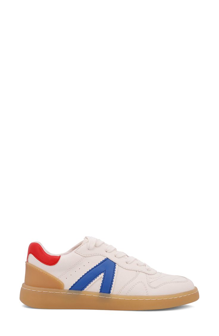 Show off sporty style in this retro colorblock sneaker constructed from smooth faux leather with a grippy sole. Lace-up style Cushioned footbed Synthetic upper, lining and sole Imported Mia Mia, Top Sneakers Women, Sporty Style, Up Styles, Low Top, Cobalt, Nordstrom Rack, Top Sneakers, Color Blocking