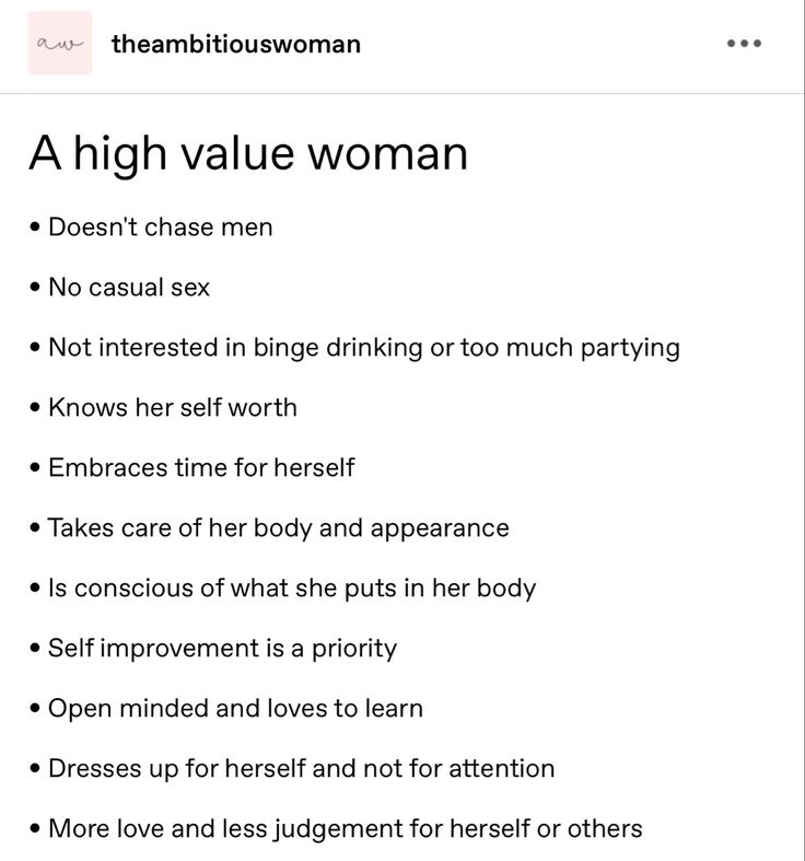 a screenshot of a woman's profile on her phone, with the text high value woman