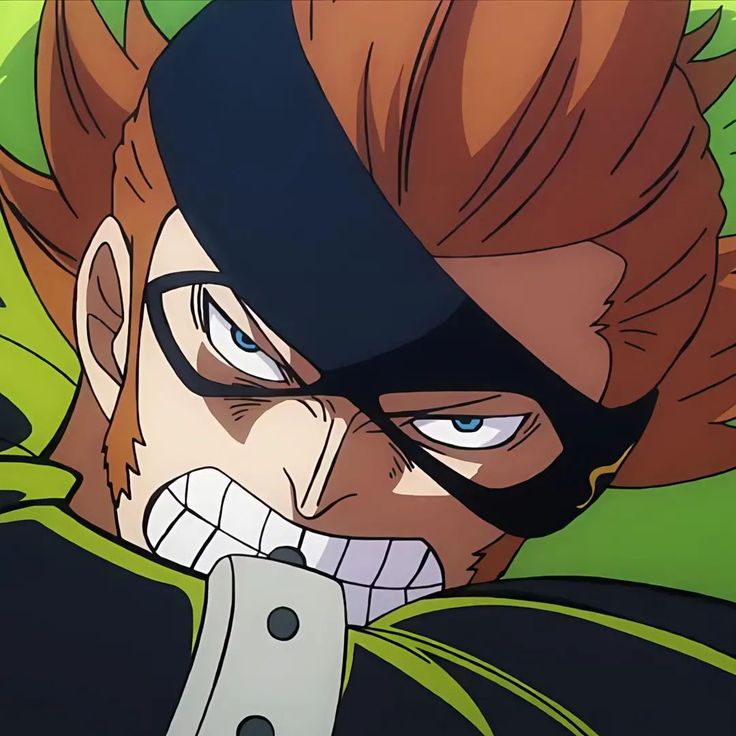 an animated image of a man with red hair and black glasses, holding a knife in his hand