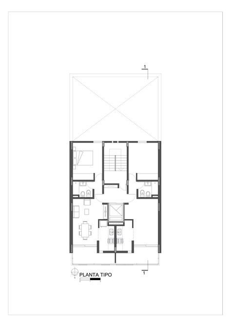 the floor plan for an apartment with two floors and three levels, in black and white