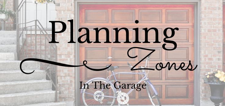 a bicycle parked in front of a door with the words planning zones in the garage