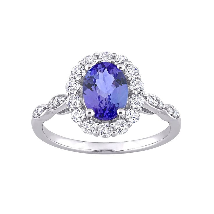 You'll love the elegant style of this Stella Grace tanzanite and white topaz ring. Made from polished 10k white gold, it complements your wardrobe beautifully. You'll love the elegant style of this Stella Grace tanzanite and white topaz ring. Made from polished 10k white gold, it complements your wardrobe beautifully.Click on this JEWELRY & WATCHES GUIDE to learn about fit, styles, materials and more! Metal: 14k white gold Plating: rhodium Packaging: boxed Width: 12.3 mm Finish: polishedSTONE DE Tanzanite Birthstone Ring In Fine Jewelry Style, Fine Jewelry Tanzanite Birthstone Ring, Formal Tanzanite Diamond Ring With Diamond Accents, Formal Tanzanite Diamond Ring With Accents, Tanzanite Rings With Diamond Accents In Round Cut, Tanzanite Rings With Diamond Accents Round Cut, Classic Tanzanite Diamond Ring With Accents, Formal Oval Tanzanite Birthstone Ring, Elegant Tanzanite Birthstone Ring With Prong Setting