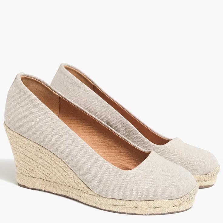 Color: Flax True To Size Designed With A New Breathable Canvas Lining And A Comfortable, Cushioned Footbed. Canvas Upper And Lining. Jute, Rubber Sole. Espadrilles Wedges, Rubber Sole, Espadrilles, J Crew, Wedges, Size 10, Women Shoes, Canvas, Women Shopping