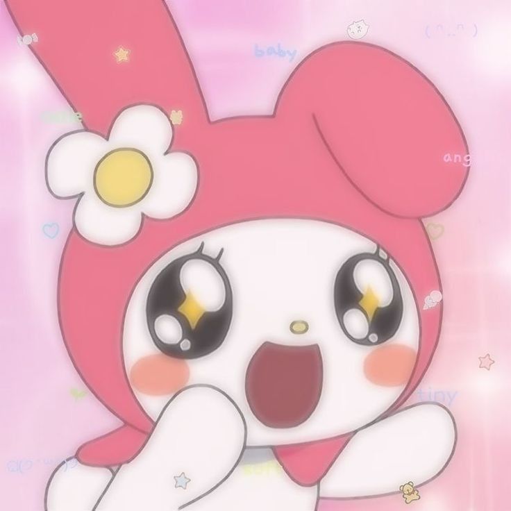 a cartoon character with big eyes and a bow on her head