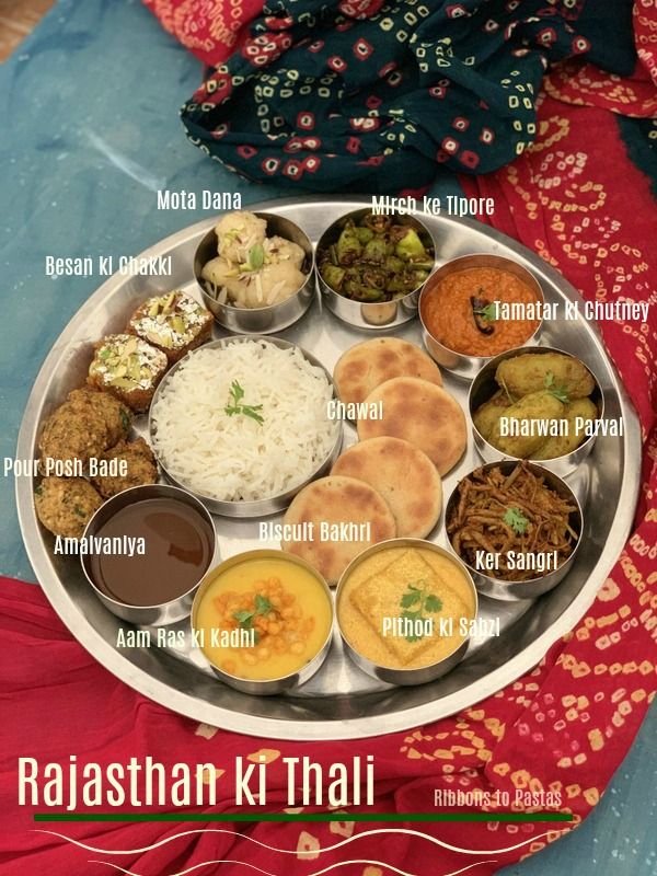 a metal plate topped with different types of food on top of a blue table cloth