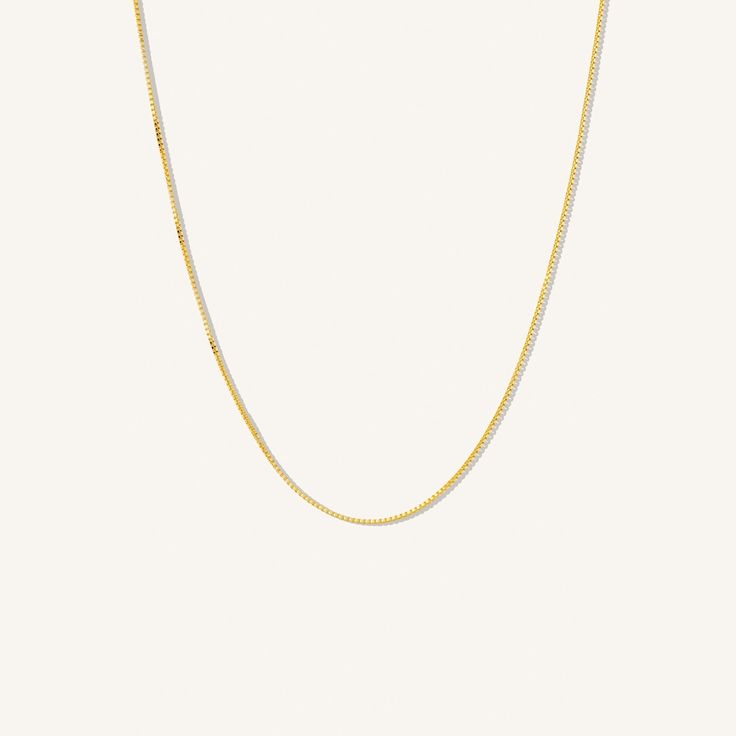 Our Thin Box Chain Necklace is a definite must-have for your jewelry collection. It’s dainty and understated, yet it just adds the perfect amount of sparkle to your outfit. If you’re looking for a necklace to wear every day by itself or layered - this is it! It's made in 14k gold filled so it's tarnish-resistant, waterproof, and hypoallergenic. Wear it 24/7 without worry - to date night, Sunday brunch with the girls, and to sleep! Details 14k gold filled -or- sterling silver chain, lobster clasp Box Chain Necklace, Matching Jewelry, 925 Sterling Silver Chain, Sunday Brunch, Ring Size Guide, Favorite Rings, Rose Gold Necklace, Box Chain, Sterling Silver Chain