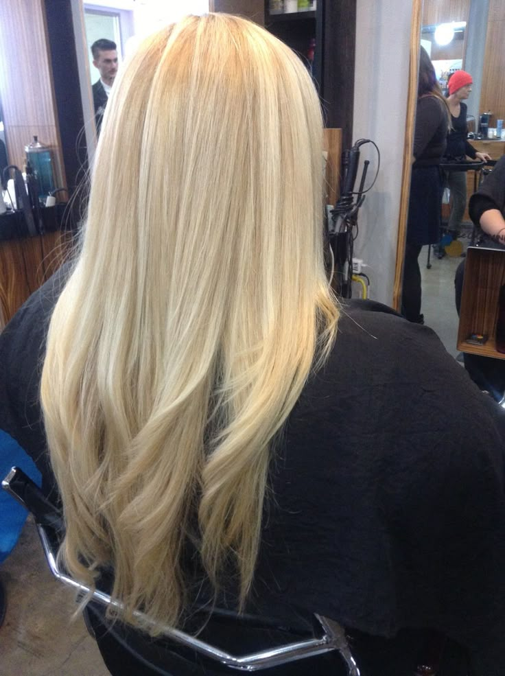 Blended light blonde highlights, natural looking, long, and layered Hair Color Light Blonde, Blonde Highlights Long Hair, Blonde Highlights Natural, Blonde Balayage Ombre, Light Blonde Balayage, Hair Color Light, Hair Levels, Highlights Natural, Blonde Ombre Balayage