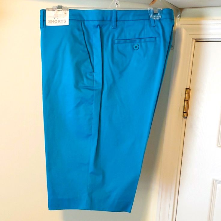 Nwt Ny & Co Bermuda Shorts Size 12 Color Teal/Turquoise Summer Stretch Shorts Blue Cotton Pants With Built-in Shorts, Blue Bottoms With Built-in Shorts, Spring Blue Bottoms With Built-in Shorts, Blue Bottoms With Built-in Shorts For Spring, Blue Relaxed Fit Bermuda Shorts With Pockets, Relaxed Fit Blue Bermuda Shorts With Pockets, Turquoise Fitted Bottoms For Spring, Fitted Turquoise Bottoms For Spring, Blue Cotton Bottoms With Built-in Shorts