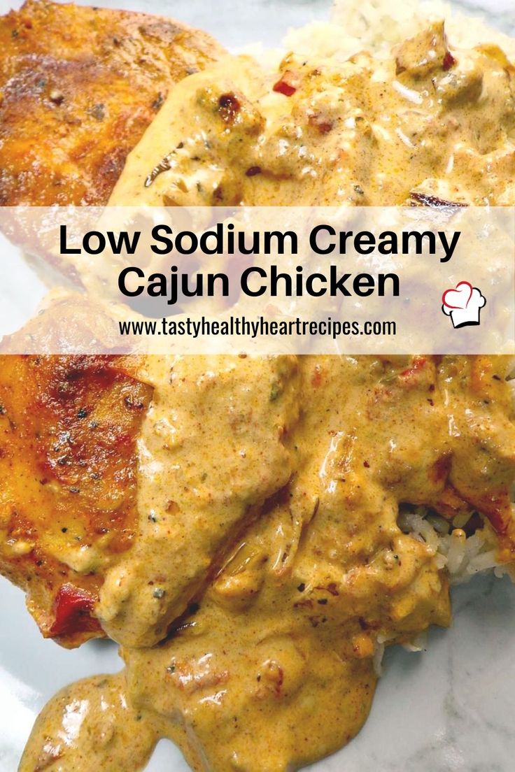 low sodium creamy cajun chicken on a white plate