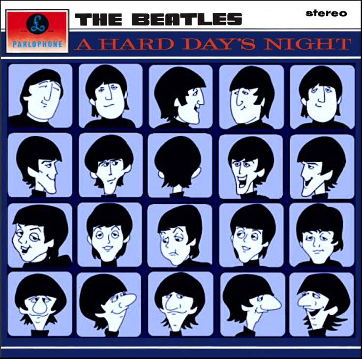 the beatles's album cover art for a hard day's night, which features many