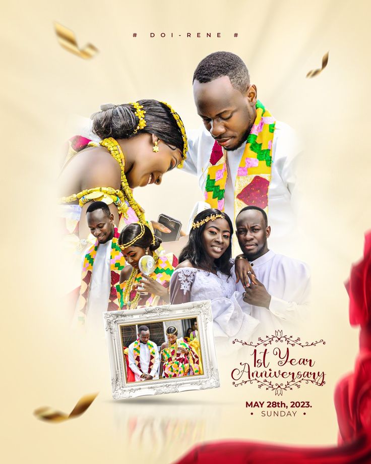 ANNIVERSARY FLYER. Send Forth Flyer, Wedding Anniversary Design Poster, Anniversary Graphic Design, Anniversary Poster Design, Wedding Anniversary Design, Birthday Moodboard, Wedding Banner Design, Dinner Design, African Photography