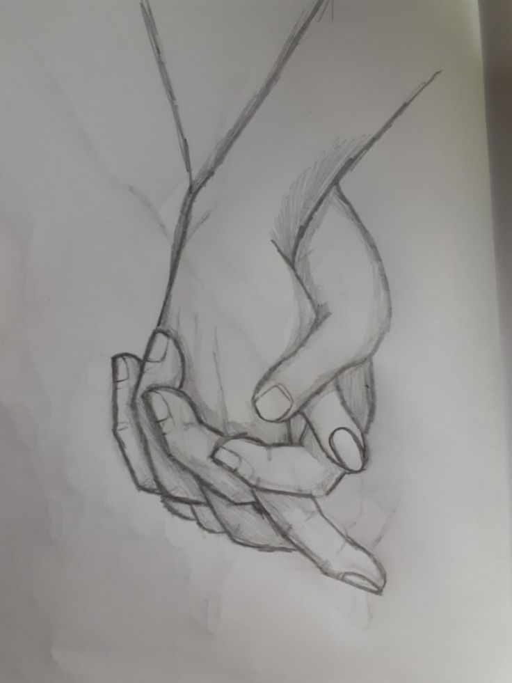 a drawing of two hands holding each other