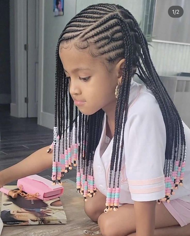 Kids Summer Braided Hairstyles, Cute Hairstyles For Black Kids, African Marketplace, Girls Braided Hairstyles Kids, Kid Braids, Toddler Braided Hairstyles, Toddler Braids, Black Kids Braids Hairstyles, Kid Hair Styles