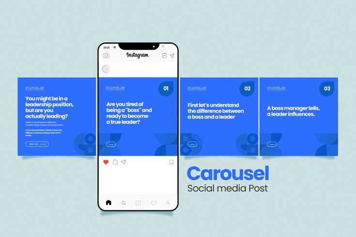 an iphone with the carousel social media post displayed on it's screen, next to another mobile device