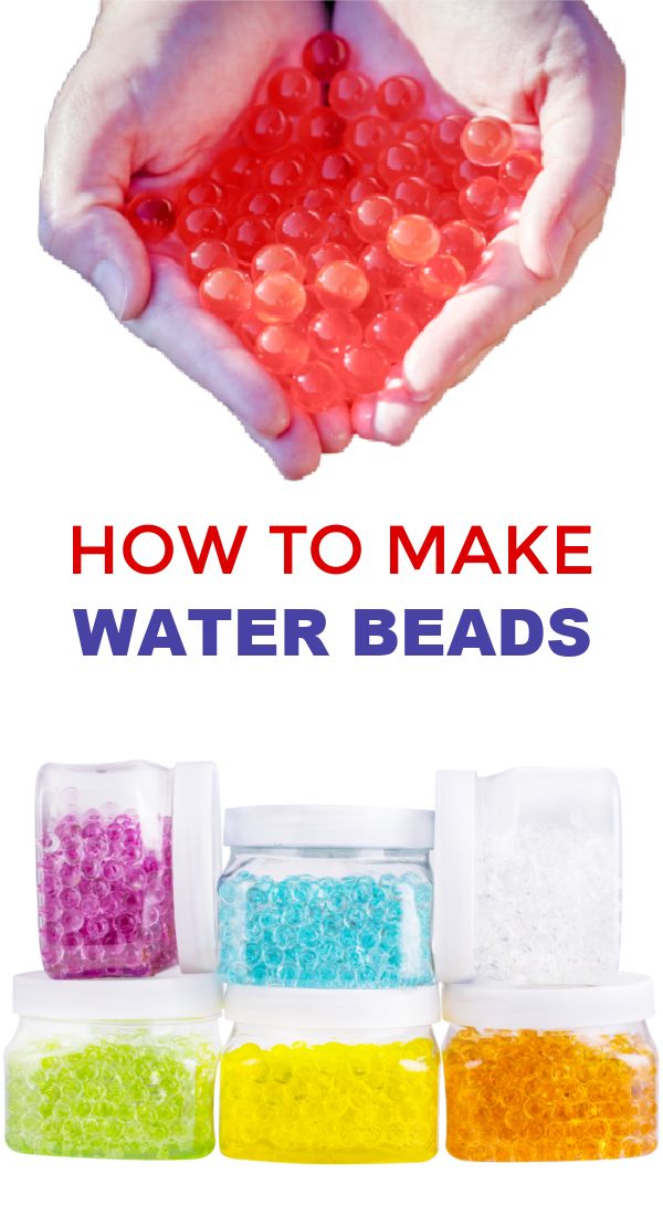 how to make water beads in the shape of hands with text overlay that reads, how to make water beads