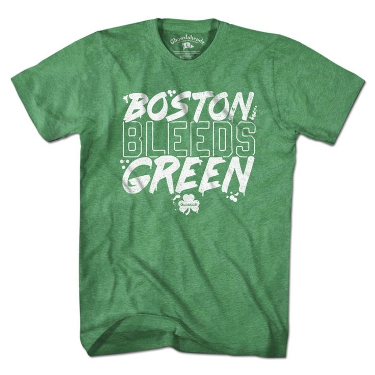 Boston Bleeds Green T-Shirt - Chowdaheadz Team Spirit T-shirt With Screen Print For Fan Gear, Team-colored T-shirt With Screen Print For Fans, Cotton Band Merch Tops For Fan Events, Sporty Screen Print Tops For Fan Events, Green Sporty T-shirt For Fan Gear, Team-colored Tri-blend T-shirt For Fans, Tri-blend T-shirt For Fan Merchandise, Team-colored Cotton T-shirt For Fan Events, Collegiate Graphic Print T-shirt For Fan Events