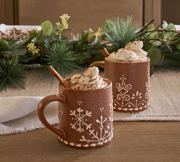 Gingerbread Mugs - Set of 2 | Pottery Barn Mug Noel, Christmas Inspo, Gingerbread Christmas, Noel Christmas, Merry Little Christmas, Christmas Mood, Stoneware Mugs, Christmas Aesthetic, Christmas 2023