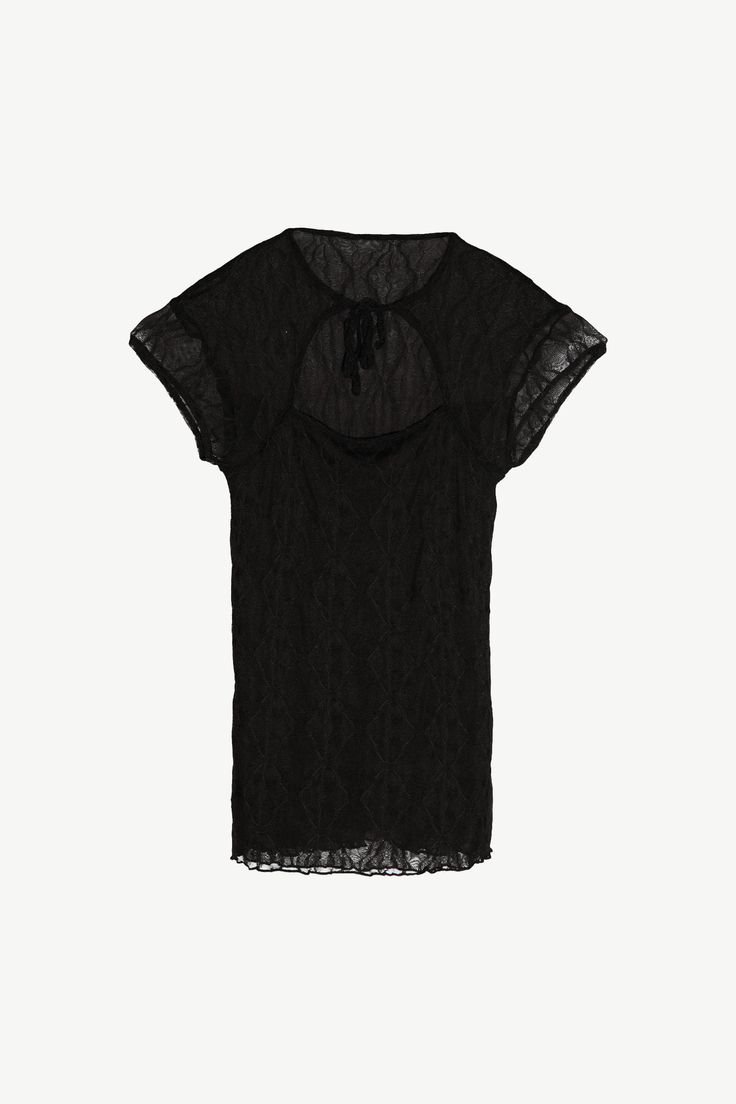 The Mariposa Lace Tee adds feminine flair to any outfit. This top features a subtle bolero style with a square neck and cap sleeves connected by a necktie. In our signature sheer mariposa lace, our tee is sweet & sultry. Fit Details ✿ ✦  Fitted✦  Lace✦  Nylon,Elastane✦  Hand wash cold, lay flat dry ✦  Kayla is 5'8" Lace Tee, Lace Bows, Indie Design, Lifestyle Shop, Sheer Lace, Necktie, Square Neck, Style Icons, Style Guides