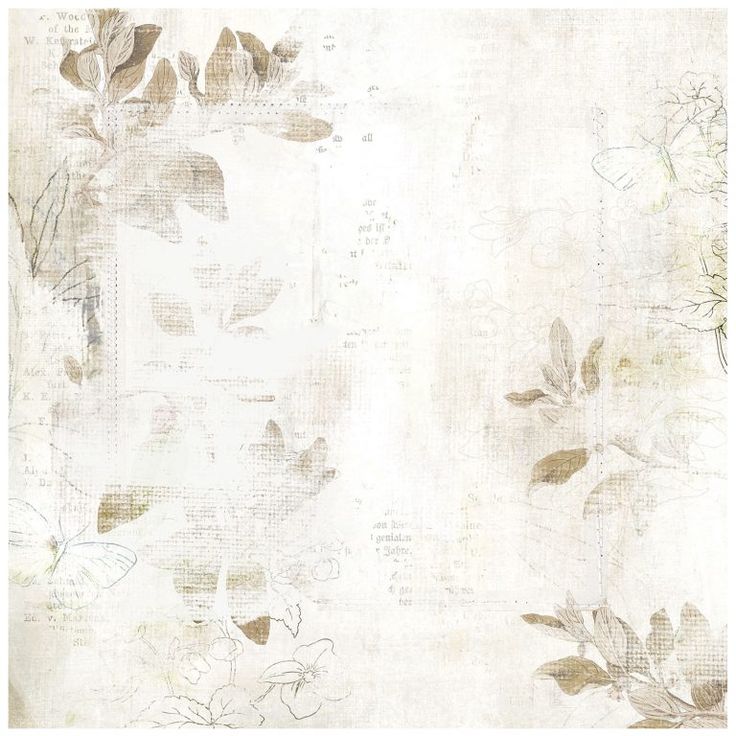 an old paper with flowers and leaves on the bottom half of it, in shades of beige