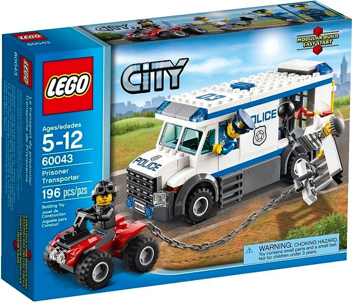 the lego city police truck is being used as a toy for children to play with