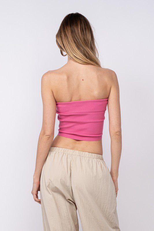 You deserve some extra attention in the Ashley Pink Ribbed Tube Top! Cute ribbed knit tube top with overlaped straight neckline and cropped bodice. Style with distressed high-waisted shorts for a fun vacation look! DETAILS & CARE 50% Viscose, 28% Polyester, 22% Nylon. Hand Wash Cold. Imported. Ribbed Sleeveless Tube Top For Summer, Casual Short-length Tube Top For Summer, Casual Short Length Tube Top For Summer, Trendy Ribbed Tube Top For Summer, Trendy Short Length Tops For Beach Season, Trendy Tops For Beach Season, Trendy Seamless Spring Shorts, Seamless Short Length Crop Top For Summer, Cute Pink Top