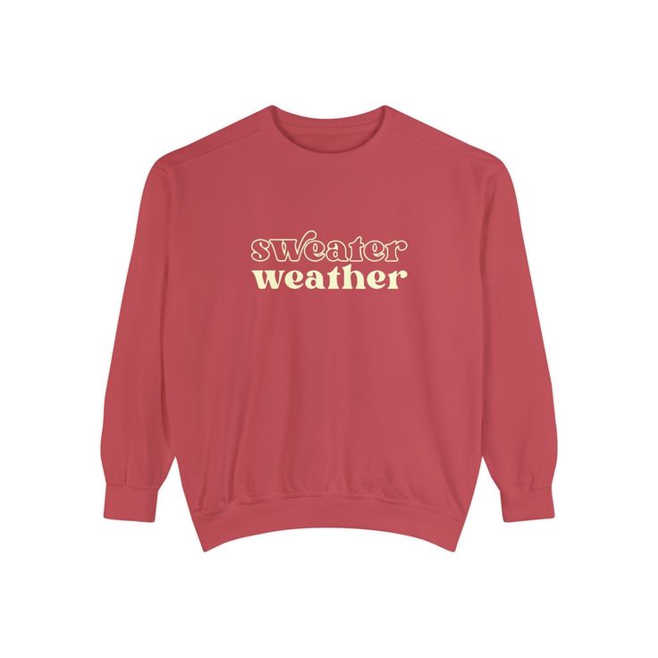 Bundle up, buttercup! Our "Sweater Weather" Sweatshirt is here to wrap you in a cozy embrace warmer than your ex's apology text. This isn't just a sweatshirt – it's a wearable ode to that magical time of year when leaves turn crisp and your dating standards turn flexible. Perfect for sipping pumpkin spice lattes, pretending to enjoy football, or aggressively cuddling your cat while scrolling through dating apps. With this sweatshirt, you're not just embracing autumn, you're practically french-ki Winter Leisure Sweater With Letter Print, Leisure Winter Sweater With Letter Print, Trendy Cotton Sweats With Cozy Fit, Fall Cotton Slogan Sweatshirt, Winter Slogan Sweatshirt With Long Sleeves, Cotton Slogan Sweatshirt For Fall, Trendy Fall Sweater With Slogan, Winter Crew Neck Leisure Sweater, Winter Leisure Sweater With Graphic Print