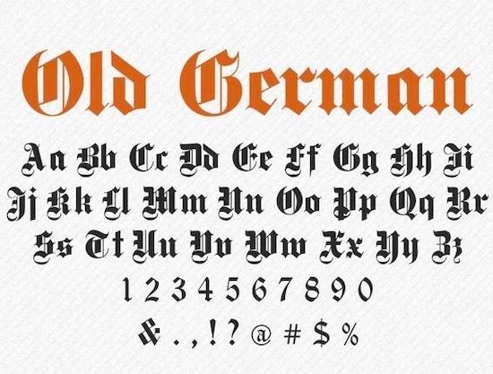 an old german font and numbers are displayed in this image, with the letters below it