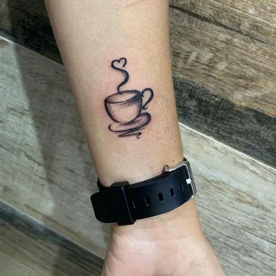 Tiny Tattoos Ideas, Coffee Tattoo, Coffee Tattoos, Jesus Tattoo, Coffee Coffee Coffee, Skin Nails, Tattoo Design Drawings, Design Drawings, Finger Tattoos