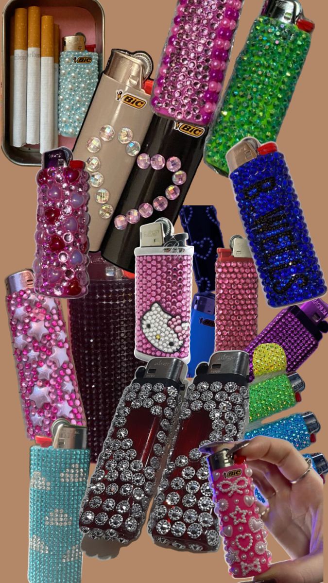 many different types of lighters and cases