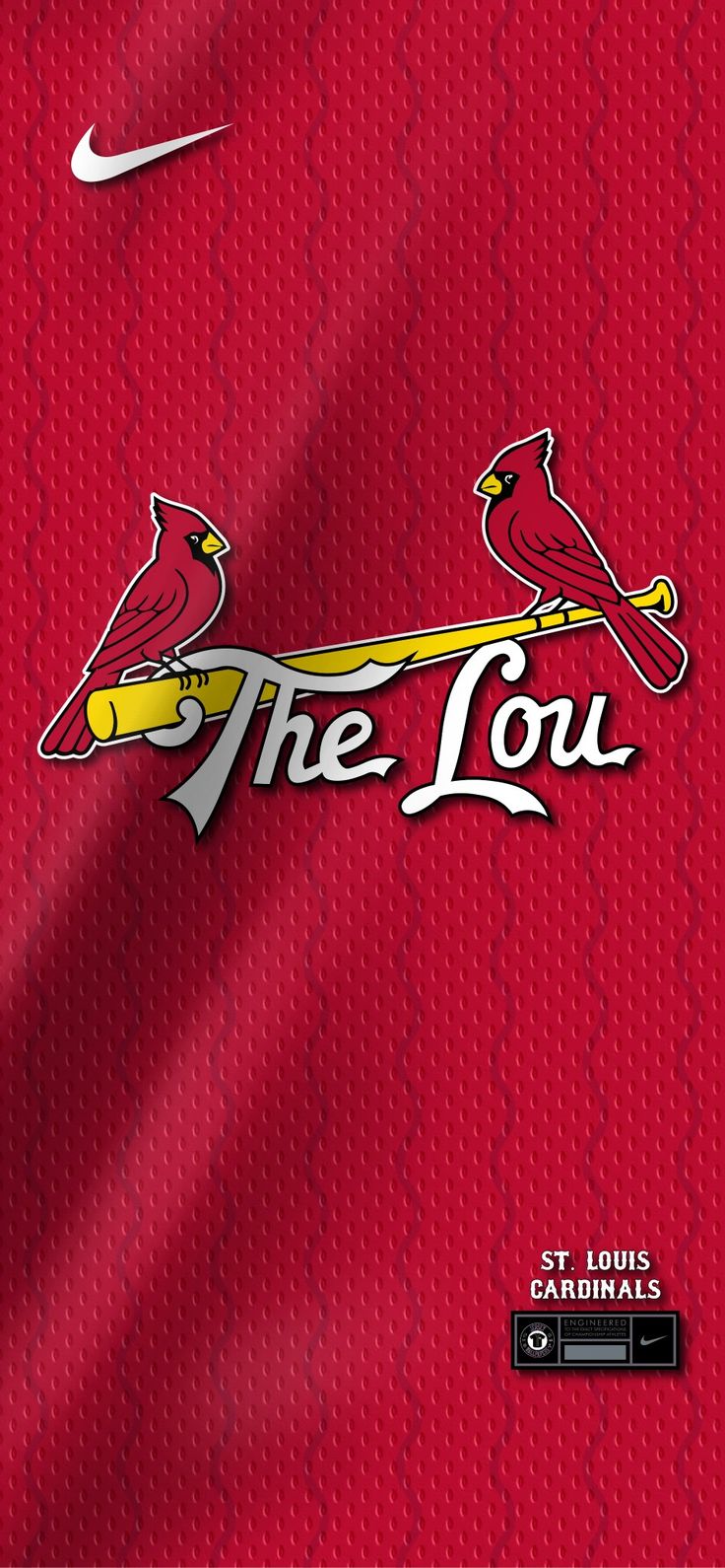 the st louis cardinals logo is shown on a red jersey that reads,'the lou '