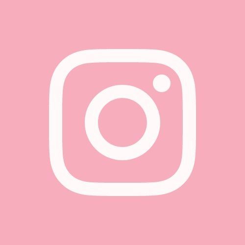 a pink background with a white instagram icon in the center and an instagram button below it