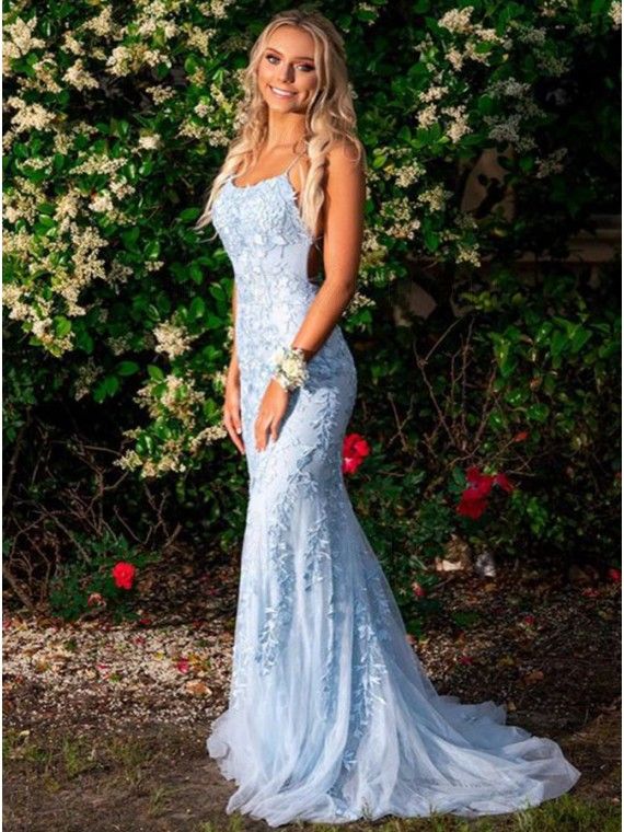 Blue Lace Prom Dress, Military Ball Dress, Tight Prom Dresses, Light Blue Prom Dress, Robes D'occasion, Prom 2022, Mermaid Prom Dresses Lace, Lace Prom Dresses, Backless Evening Dress