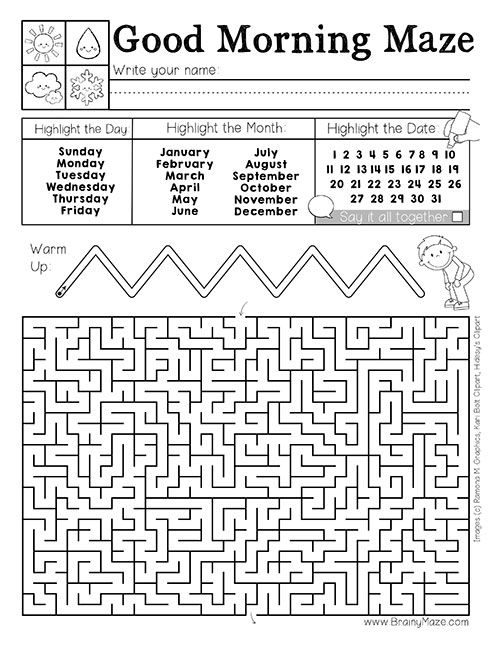 a printable maze with the words good morning maze