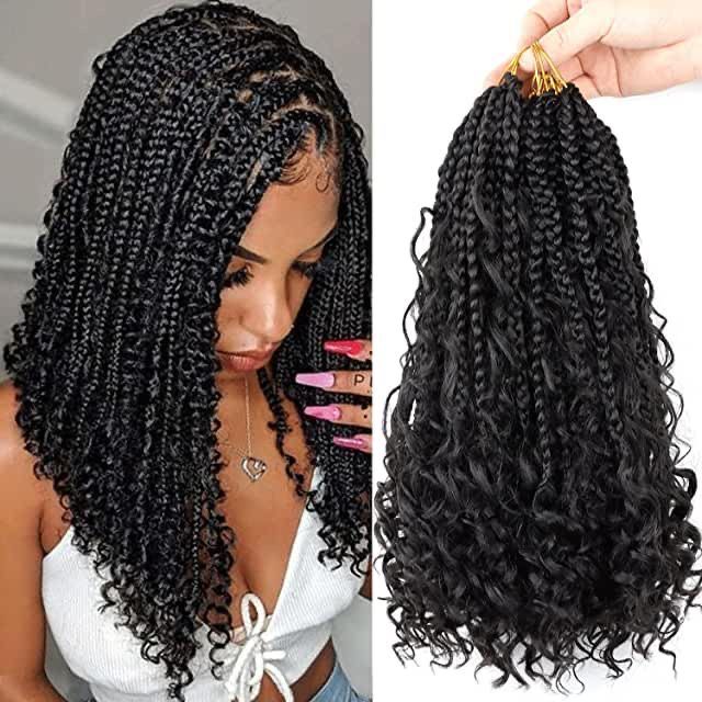 Best Crochet Hair, Crochet Goddess, Box Braids Crochet, Goddess Box Braids, Box Braid Hair, Bob Braids Hairstyles, Crochet Box Braids, Crochet Hair Extensions, Crochet Braid Styles