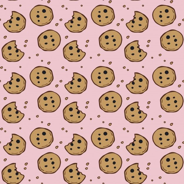 a pink background with lots of cookies on it