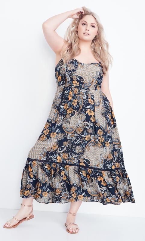 Shop Evans Blue Paisley Print Midaxi Sundress at Yours Clothing. Discover women’s plus size clothing in sizes 10-36 with fast delivery. Smart Casual Wardrobe, Party Dress Sale, Black Playsuit, Feminine Top, Mauve Dress, Date Night Dresses, Mini Dresses Summer, Blue Paisley, Hoodies For Sale