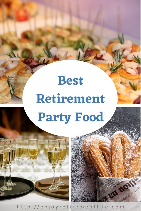 the best retirement party food is served in wine glasses, breadsticks and champagne