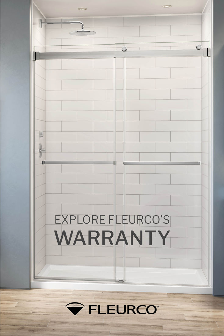 a shower door with the words explore flueroo's warranty on it