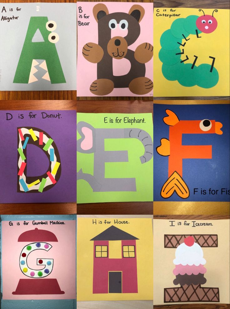 children's handmade cards with different pictures of animals and letters