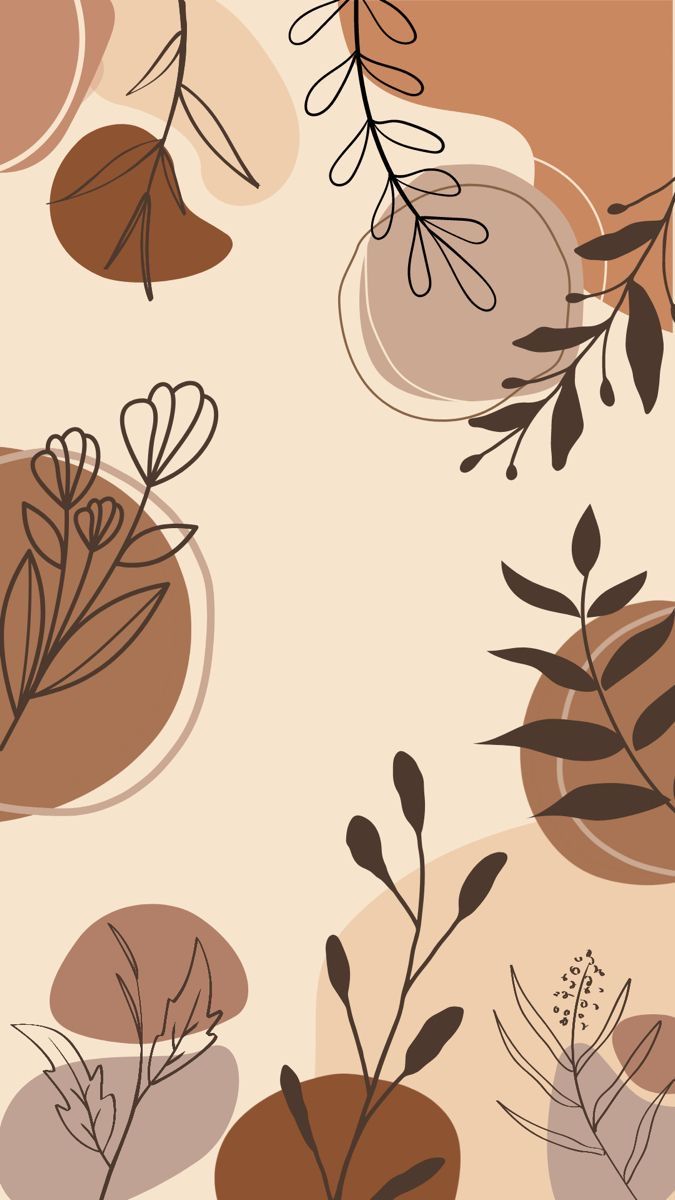 an abstract floral pattern with leaves and circles