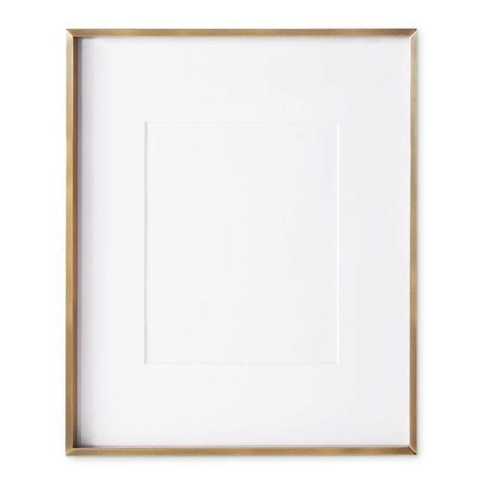 a white and gold frame with an empty square in the middle on a white background