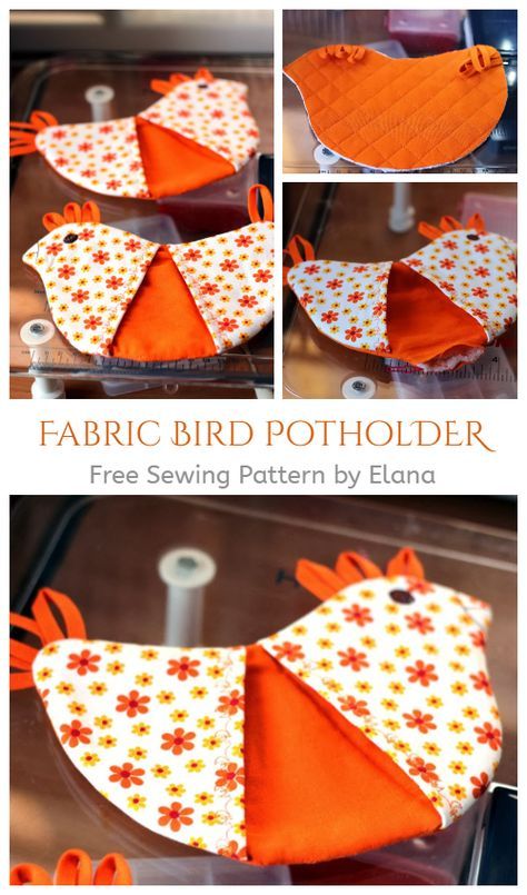 an orange bird sitting on top of a table next to other pictures and text that says fabric