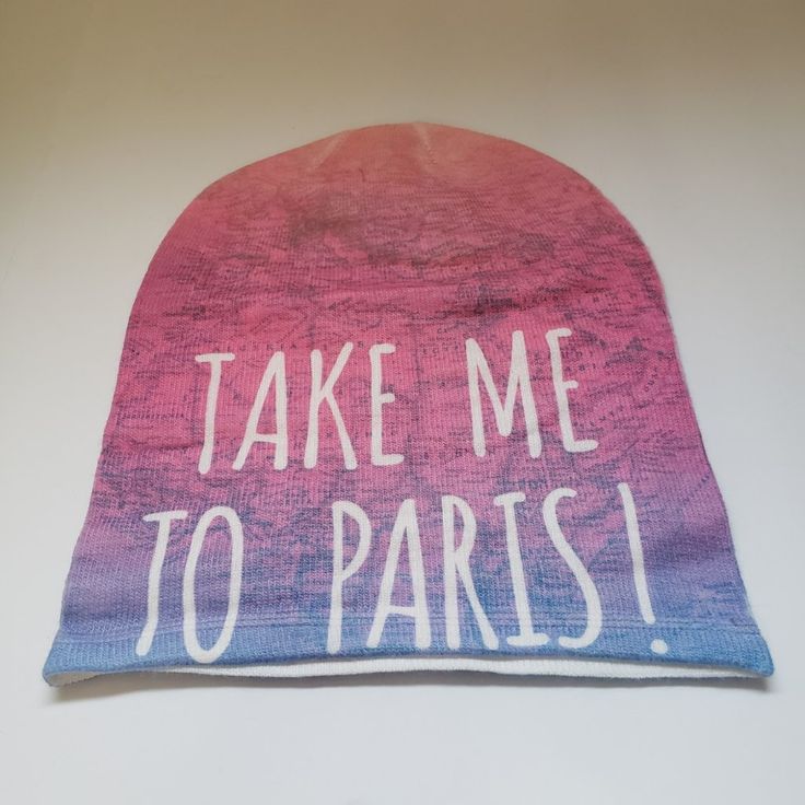 Take Me To Paris Beanie Hat New With Tags Trendy Blue Travel Hat, Multicolor Travel Hat, One Size Fits Most, Pink Cap For Travel, Casual Pink Travel Hat, Casual Pink Hat, Trendy Multicolor Letter Print Hats, Casual Pink Beanie For Spring, Pink Letter Print Hat For Outdoor, Trendy Pink Beanie For Spring