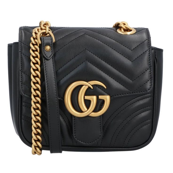 Black Matelass Chevron Leather
 Antique Gold-Toned Hardware
 Microfibre Lining With A Suede-Like Finish
 Double G
 Detachable Chain Strap With Leather Detail With 58cm Drop
 Magnetic Snap Button Closure
 Weight: .56kg Approximately
 Mini Size: W18cm X H15cm X D8cm
 Made In Italy Gucci Designer Wallet On Chain With Gold-tone Hardware, Gucci Gg Marmont Mini, Gucci Shoulder Bag With Gold-tone Hardware, Gg Marmont Mini, Gucci Leather Bags With Gold-tone Hardware, Gucci Shoulder Bag With Gold-tone Hardware For Shopping, Gucci Black Bag With Gold-tone Hardware, Leather Detail, Gucci Bamboo