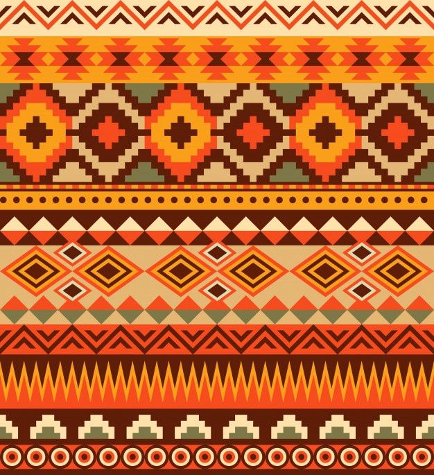 an ethnic pattern with different colors and patterns